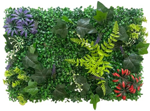 Bprtcra Pantalla de seto de Hiedra, Pared Vegetal Artificial,pantalla de privacidad con Hojas artificiales Rollo de Paneles para la decoración exterior de Balcón de seto de Jardín,60x40CM (H)