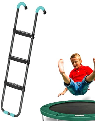 Scaletta universale per trampolino, 2 gradini/3 gradini, in acciaio resistente, con gradini antiscivolo
