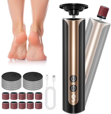 VaeZep Pedicure Elettrico Professionale 2 in 1 – Rimuovi Calli Piedi con Display LCD, 9 Velocità Regolabili, Raspa Piedi Elettrica per Pelle Dura, Screpolata e Morta, Kit Completo Cura Piedi USB-C