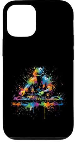 Carcasa para iPhone 12/12 Pro DJ Rave EDM Music Festival DJ y Tocadiscos Pintura Splash Art