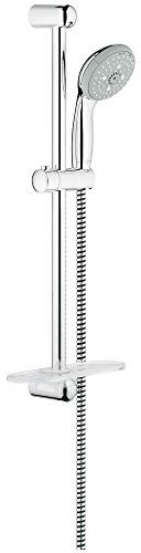 GROHE Tempesta 100 - Brausestangenset (4 Strahlarten, inkl. Duschablage, Antikalk-System, robust), chrom, 28593002