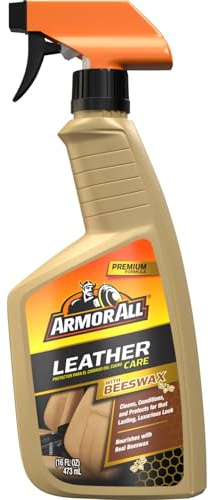 Armor All Car Leather Cleaner Spray, Beeswax Leather Care Spray for Cars, Trucks, Motorcycles, 16 Oz Each