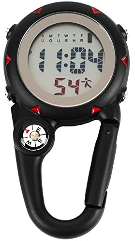 Multifunctional Luminous Clip On Carabiner Watch - Mini Quartz Watch Compass for Outdoor Climbing Activities