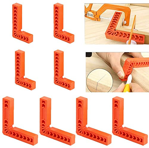 8 Pcs 90 Grados Cuadrados de Posicionamiento,Abrazadera de Posicionamiento,Escuadras de Posicionamiento de 90 °Abrazadera de Ángulo Recto de Plástico,Abrazaderas de Ángulo Recto Tipo,para Carpinteros