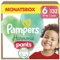 Pampers Harmonie Windeln Pants Baby, Größe 6 (15kg+), Monatsbox, sanfter Hautschutz und pflanzenbasierte Inhaltsstoffe, 132 Höschenwindeln