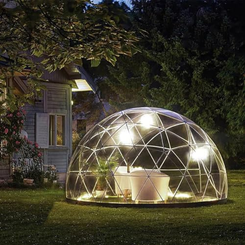 Tenda Trasparente a Cupola con Copertura in PVC, Geodetica per Sunbubble, Cortile, Inverno all'Aperto, Feste, Giardino