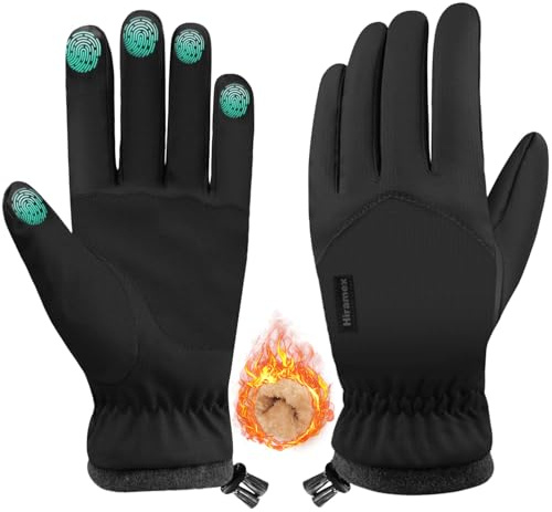 Hiramex Winter Waterproof Gloves Men Women, Windproof Warm Ski Gloves for Cold Weather, Touch Screen Snow Warm, Running Driving Cycling