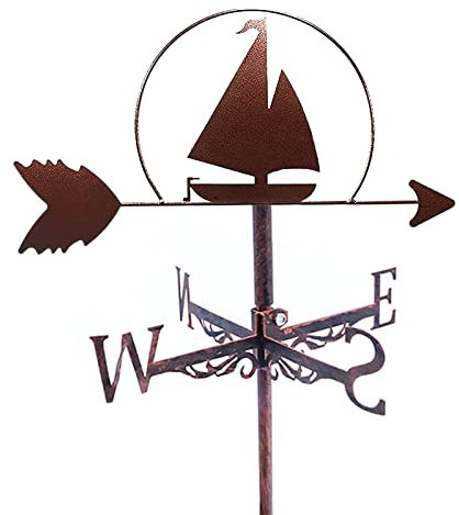 Generic Girouette, Girouette Géante Originale, Girouette Pour Décoration de Girouette, Jardin Sur Le Toit, Maison Revêtue de Girouette En Fer, Pelouse/Bateaux À Voile/35X50Cm