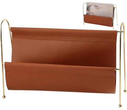 Vobumix Porte-revues, Porte-fichiers, Organisateur, Présentoir De Rangement De Livres, Panier Tissé, Porte-journaux Multifonctionnel, Étagère sur Pied