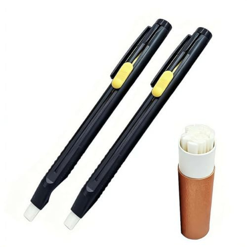 Lot de 2 marqueurs de tissu effaçables à la chaleur pour couture avec 20 recharges de rechange, stylo craie de couture, crayons à craie pour tissu, stylos à craie pour tissus à faire soi-même