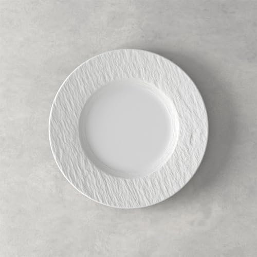 Villeroy & Boch - Manufacture Rock Weiß Frühstücksteller, 6 Stück, 22 cm, Premium Porzellan, Weiß