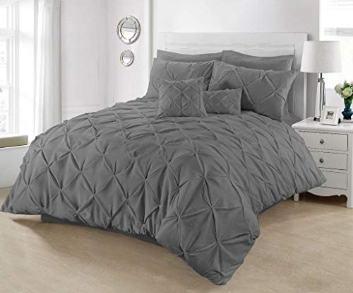 Copripiumino con decorazioni in rilievo con federe per cucini, 100% percalle di cotone, per letto singolo, matrimoniale, king e super king