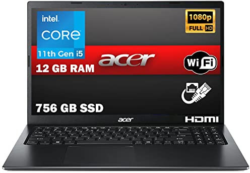Notebook Acer Pc Portatile, Extensa 15,CPU i5-1235U 10 Core, RAM 12Gb SSD da 756Gb, 15.6 FHD IPS, Grafica Intel Iris Xe, Windows 11 Pro, pronto all'uso, gar. Italia