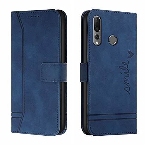QIWEIQING Compatible avec Huawei P Smart Z Coque, Flip Cuir Housse de Protection Stand Fonction Sécurité Magnétique Boucle Wallet Coque Flip pour Huawei P Smart Z/Honor 9X. Blue HX