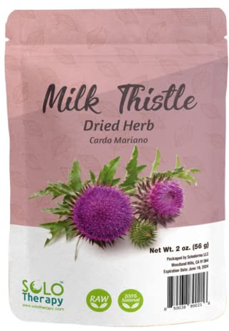 Solo Therapy Milk Thistle Herb 2 oz, Cardo Mariano Tea, Resealable Bag, Milk Thistle Tea, Product from Mexico