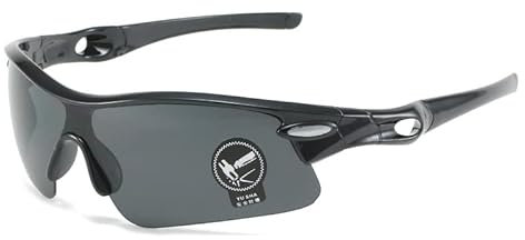 Cycling Sportbrille,Sport Sonnenbrille,Schwarz Sportbrille,Fahrradbrille Brille,Polarisiert Winddicht Rennrad Brille Herren,Sportbrille Fahrradbrille,Geeignet für Radfahren,Laufen