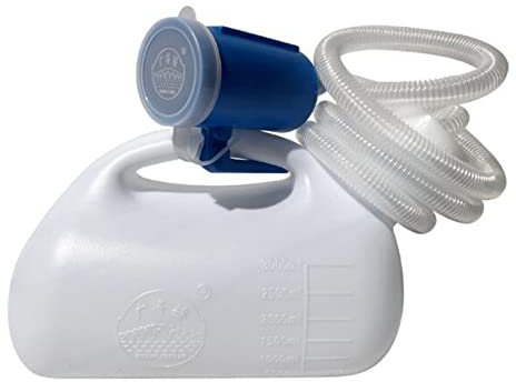 YUMSUM 3000ML Large Male Urinal Portable Mens Potty Pee Bottle Collector Travel Toilet 46” Long Tube (White with Hose)