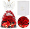 Eaprala DREI Konservierte Rosen Geschenk in Glas Engelsfiguren, Geburtstagsgeschenke für Frauen, Engel Geschenke für Sie auf Jahrestag,Weihnachten,Valentinstag.Rot