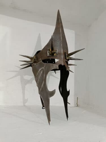 ALFA NAUTICAL Hexenkönig Nazgul Helm für Cosplay und Halloween, Mittelalter Rüstung Stahl Krieger Battle Ready Helm