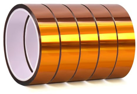 QILIMA 5 rotoli 25 mm x 33 m nastro termico,nastro adesivo resistente al calore/trasferimento,nastro termico in vinile per sublimazione,senza rifiuti,elettronica,saldatura,circuiti stampati