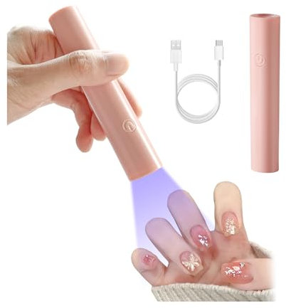 Mini Lampada UV LED Unghie, Lampada UV Unghie Piccola 3W, Lampada Unghie USB Ricaricabile e Portatile, 60/120S Timer, Per Asciuga Unghie Sciugatura Rapida
