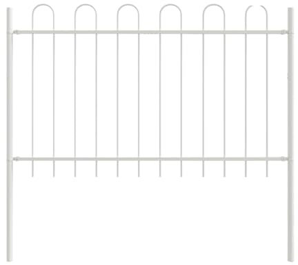 vidaXL Recinzione da Giardino con Punta a Cappa Bianca, 5.1 m di Lunghezza e 0.8 m di Altezza. È Fatta di Acciaio Rivestito a Polvere, Perfetta per Giardini, Cortili o aiuole. È Una Recinzione Decor