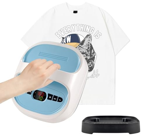 Mini värmepressmaskin för t-shirts, 540 W bärbar värmepress 21 × 24 cm med LCD-skärm, 0–250 ℃ temperaturkontroll och timer, gör-det-själv järnpress för tygväskor, musmattor, värmeöverföringsprojekt