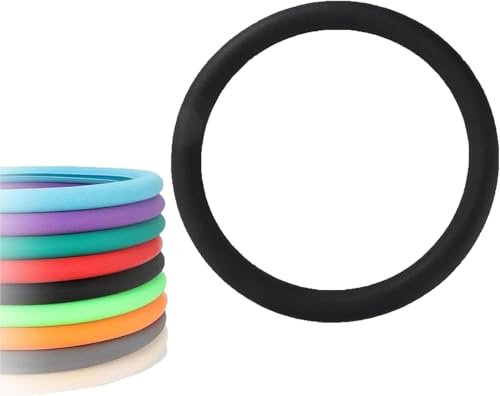 Funda protectora antideslizante de silicona para volante de coche, funda de silicona suave (negro)