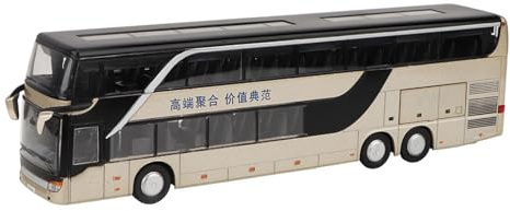 Haofy Modèle de bus électrique à deux étages en alliage, jouet pour avec musique légère, modèle de voiture exquis anti-chute, cadeau d'anniversaire pour enfants (or)