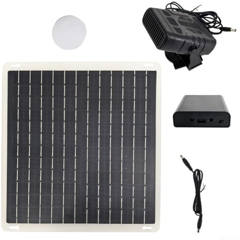Calentador de panel solar portátil, ventilador de calentamiento de casa de mascotas de coche de 10 W para invierno, invernadero, caravana, descongelación, calentador de secadora con energía solar