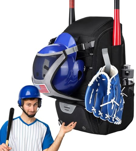 Ungdomsbaseboll – lätt softboll med säker staketkrok, kapacitet för TBall-hjälmar slagvantar | hållbar teeball utrustning för pojkar vuxna spelare träningsspel