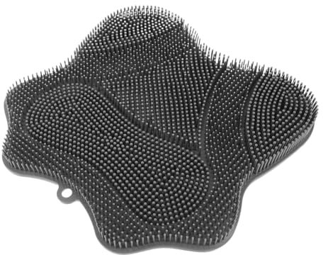 Alipis Tapis Exfoliant Pieds en Silicone avec Ventouses Antidérapantes Tapis de Massage Pieds Gris Nettoyeur Sans Utilisation des Mains pour Salle de Bain Élimination des Peaux Mortes