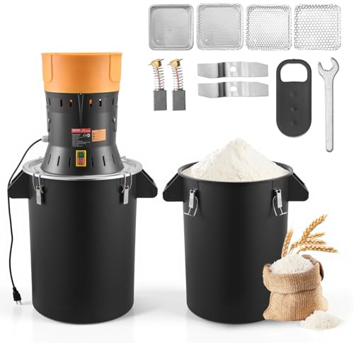 VEVOR Electric Grain Mill Grinder, 600W High Power Commercial Spice Grinder, 60L Pulverizer Powder Machine with Galvanized Sharp Blades, for Dry Grains, Spices, Cereals, Coffee, Corn & Pepper