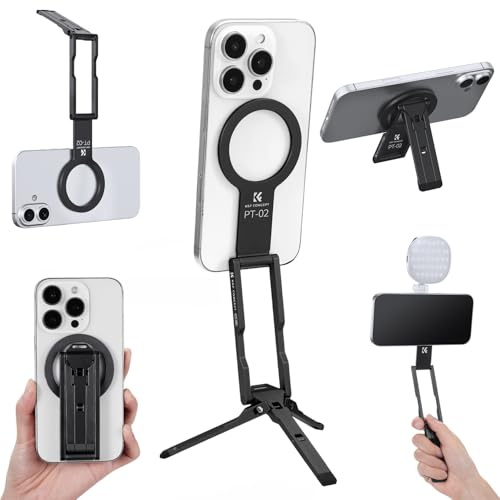K&F CONCEPT Mini Trípode Magnético Ultrafino 7mm para Móvil iPhone Negro
