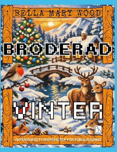 Broderad Vinter eller vintermönster för korstygn för färgläggning: broderi bok