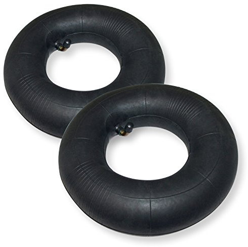 Wiltec 2x Standard Schlauch für Reifen Größe 2.80/2.50-4, bis 80 kg Traglast, mit abgewinkeltem Ventil TR87 für Schubkarren, Sackkarren und E-Scooter