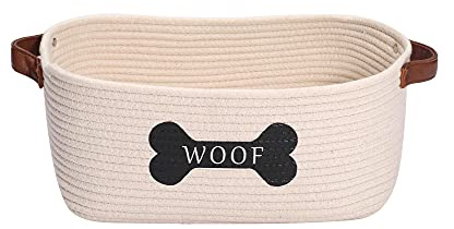 Morezi Panier à jouets pour chien en corde de coton avec poignée, lit pour animaux de compagnie, convient pour ranger des fournitures pour animaux de compagnie, des couvertures