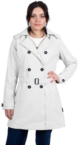 Breizh Ocean - Ciré Imperméable, du XS au 3XL, Création Française CARNAC, Trench Femme avec Capuche Amovible - Coupe vent, Impermeable et Manteau Femme