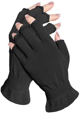 Cotton Moisturising Gloves for Dry Hands, 2 Pairs Fingerless Cotton Gloves