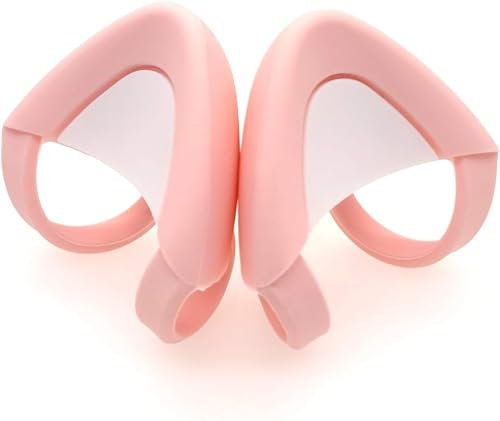 sciuU Kitty Ears para Auriculares, Orejas de Silicona de Gato Decoración Linda, Compatible con Logitech/Sony/HypreX Headset, instalación con Correas de Fijación Ajustables, Rosa + Blanco