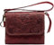 sayy Handgefertigtes Geldbörse Damen Klein Leder, Mini Portemonnaie, Slim Wallet for Women, Geldbeutel Handgelenkschlaufe und Reißverschluss mit Münzfach, Kartenhalter Portmonee (Rot)