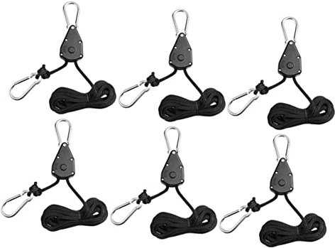 POPETPOP 6pièces Suspensions Pour Lampes De Culture Avec Cordes Réglables Et Crochets De Levage Lot