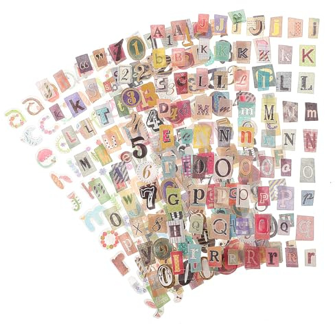 24 Sheet Vintage Scrapbook Stickers, Cute Alphabet Number Sticker, Scrapbook Stickers Graffiti, Self Adhesive Decals Supplies for Scrapbooks, Notebook, Classroom Decor, Door, Mailbox, Water Bottle