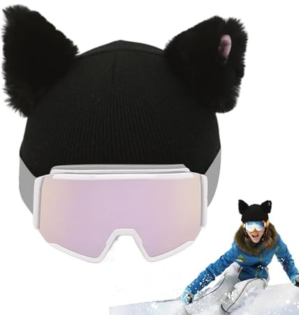 Protezione orecchie da gatto, copricapo in peluche, copertura pelosa per sport invernali, copricapo accessorio per sci e pattinaggio, morbida copertura per casco per adorabile attrezzatura decorativa,
