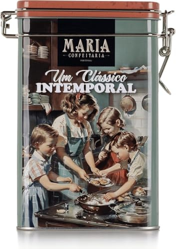 Biscotti alla mela e cannella in latta stile vintage, 150 g, biscotti croccanti speziati, scatola riutilizzabile per regali o momenti del tè