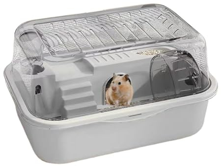 Hamster Cage, Double-layer Pet Habitat Small Animal Cage With Exercise Running Wheel For Dining Resting Playing For Hamster, Guinea Pig, Gerbil, Reptiles, 35x25x18.5cm