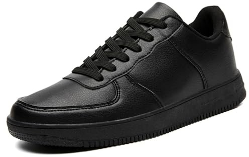 LECYGNB Men's Casual Fashion Trainers Sneakers Comfortable Breathable Lightweight Lace-Up Walking Shoes Black UK 6