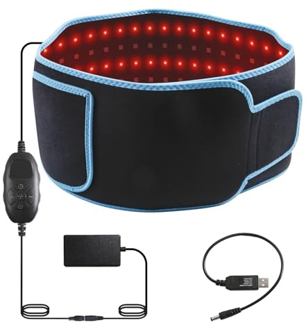 Red Light Therapy Belt with 660nm & 850nm,5 Light Levels Red Light Therapy with Timer