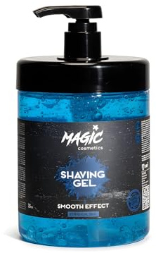 Magic Cosmetics Gel da barba da 1000 ml con effetto anti-irritazione, formula densa, sensazione di freschezza rinfrescante, qualità professionale da barbiere, per uomini e donne