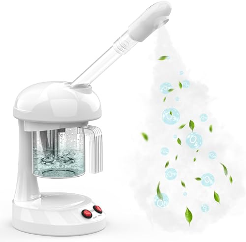 TASALON Ozone Face Steamer for Facial Deep Clean with 360° Rotating Nozzle | Nano Ionic Facial Steamer for Salon, Spa or Home Facial, Hot Mist, Portable, Removable Water Tank, Table Humidifier